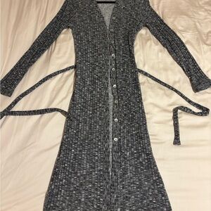 Michael Stars Charcoal Long Sleeve Knit Dress